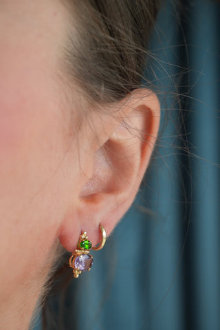 14K CRYSTOPHRASE & TANZANITE EARRINGS