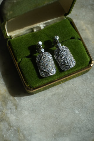 Gatsbys Girl - Sterling Deco Post Earring