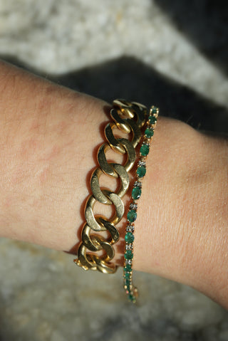 14K EMERALD TENNIS BRACELET