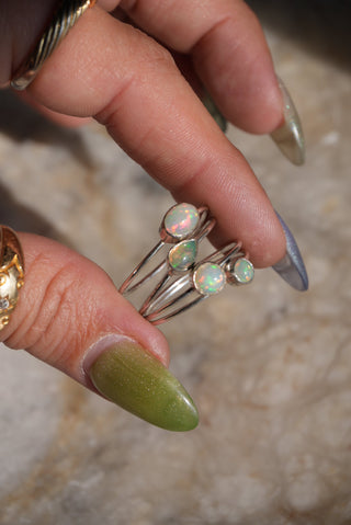 OPAL STACKABLE RINGS (4) STERLING SILVER SZ 11