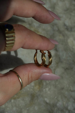 Double Time - Vermeil Interlocked Hoop Earring