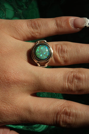 OPAL BUTTON RING SZ 7