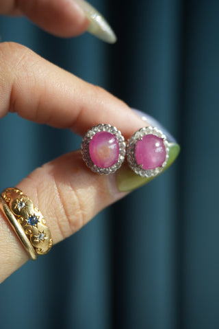 PINK SAPPHIRE STUDS