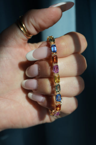 EFFY 14K SAPPHIRE TENNIS BRACELET