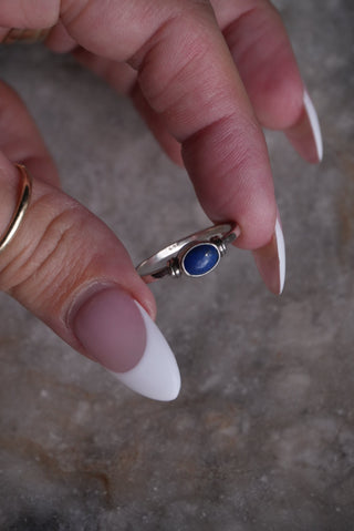 Lapis Luxe - Sterling Lapis Cabochon Band Size 8