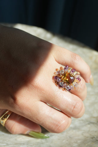 14K CITRINE BURST RING
