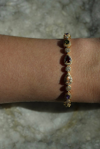 Gem Party - Vermeil Mixed Gemstone Tennis Bracelet