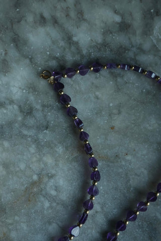 14K AMETHYST HEART NECKALCE
