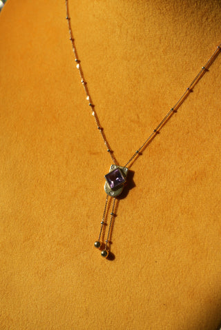 AMETHYST DROP NECKLACE