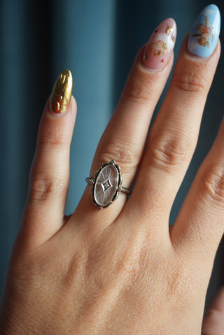 10K VICTORIAN GLASS RING