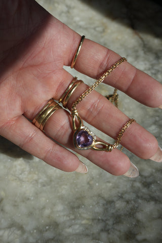14K AMETHYST HEART NECKLACE