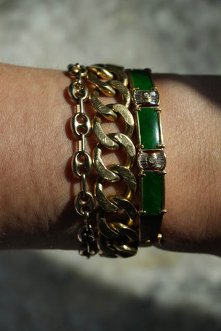 18k Jade & Diamond Bangle Bracelet