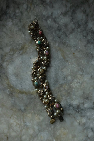 Double Doozy - Goldtone Double Slide Bracelet