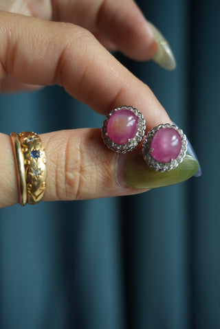 PINK SAPPHIRE STUDS