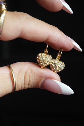 Cold Heart - Goldtone Heart Drop Earring