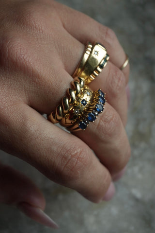 14k Diamond & Sapphire Ring