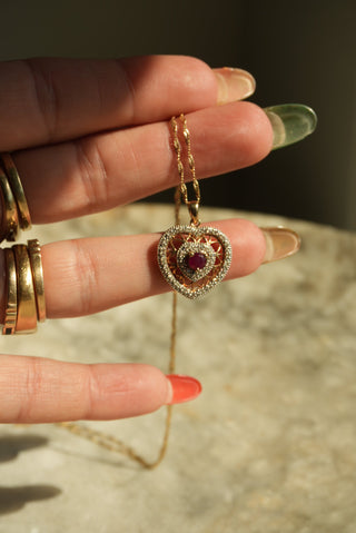 RUBY HEART NECKLACE