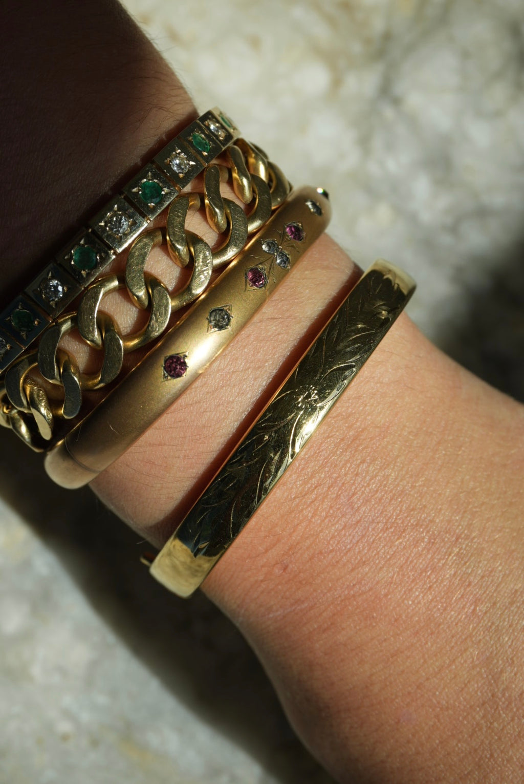 HAND ETCHED BANGLE BRACELET
