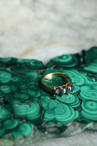 14K SAPPHIRE MARQUEE RING