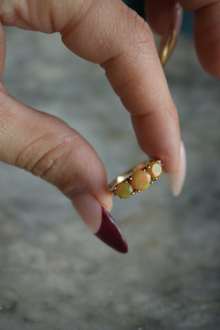 10K OPAL TRIO RING