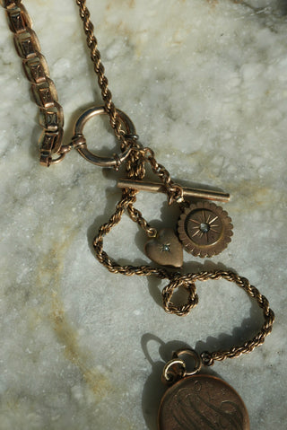 ANTIQUE GOLD FILL LARIAT NECKLACE