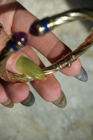 14K PINK SAPPHIRE BANGLE BRACELET