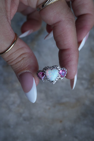 My Valentine - Sterling Halo Heart Ring Size 7