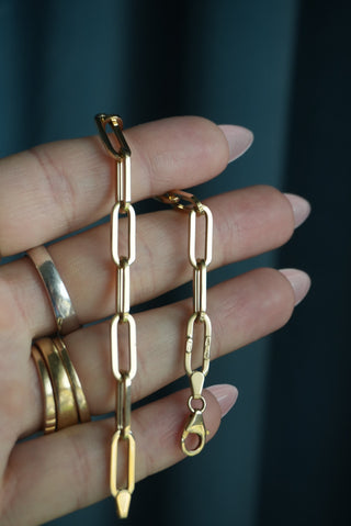 14K PAPERCLIP BRACELET