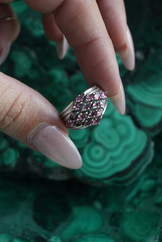 Marquise Inception - Sterling Tourmaline Cluster Ring Size 6