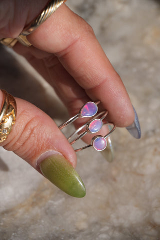 PINK JELLY OPAL RING SET (3) SZ 11