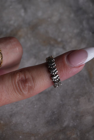 Furry Friend - Sterling Paw Eternity Ring Size 7