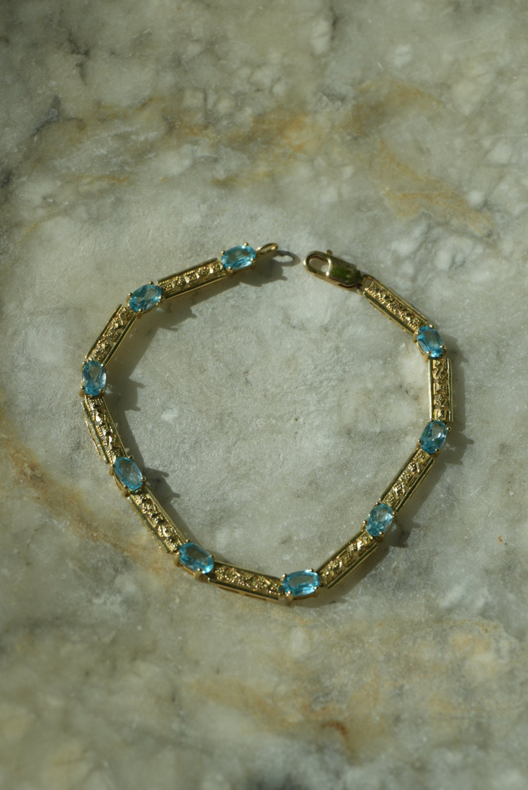 10K AQUAMARINE BRACELET