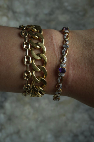 February Tennis - Dual Tone Amethyst Bracelet