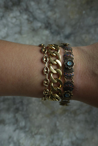 Enamel Bowtie - Goldfill Filigree Enamel Bracelet