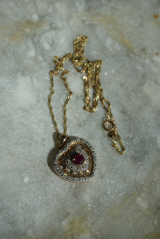 RUBY HEART NECKLACE