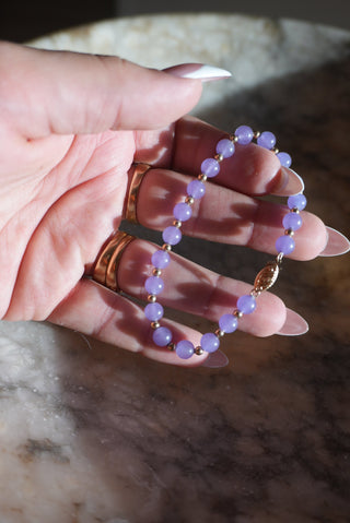 14K LAVENDER JADE BRACELET