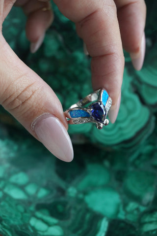 Firefly - Sterling Opal Amethyst Ring Size 10