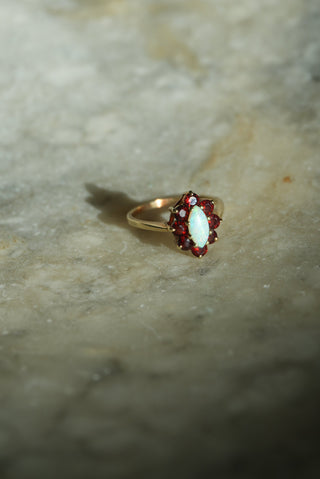 14K RUBY & OPAL RING