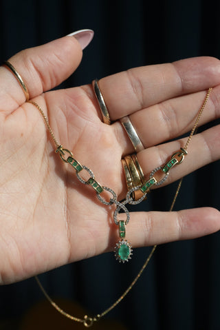 14k Emerald Center Piece Necklace