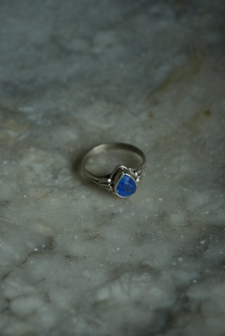 LAPIS DROPLET - STERLING SILVER SZ 7