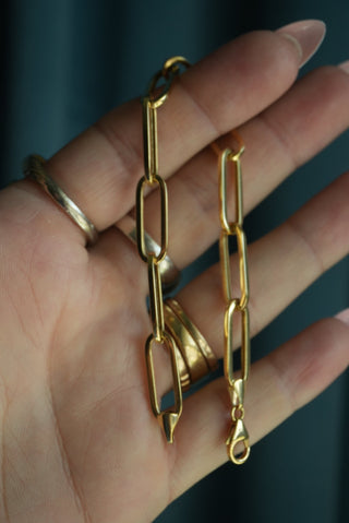 14K LARGE PAPERCLIP BRACELET