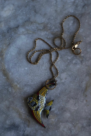 Keep Swimming - Enamel Fish Pendant Necklace