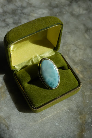 Show Off - Sterling Larimar Statement Ring Size 7