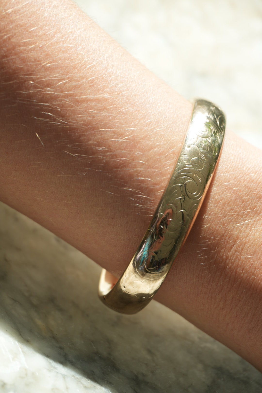 RARE FLOWER ETCHED BANGLE