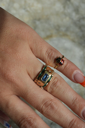 14k GOLD LADY BUG RING