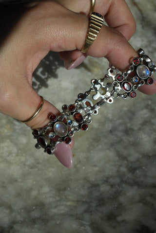 Nikki Butler Gothic - Sterling Bezel Gemstone NB Bracelet