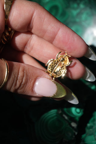 14k Sapphire Beetle Pendant