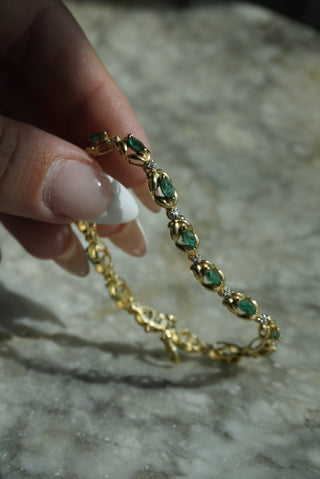 14K EMERALD BRACELET