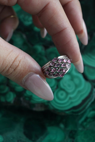Marquise Inception - Sterling Tourmaline Cluster Ring Size 6