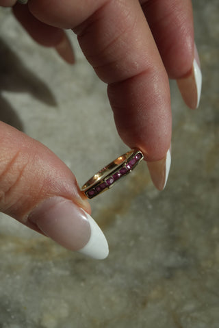 14K RUBY STACK RING